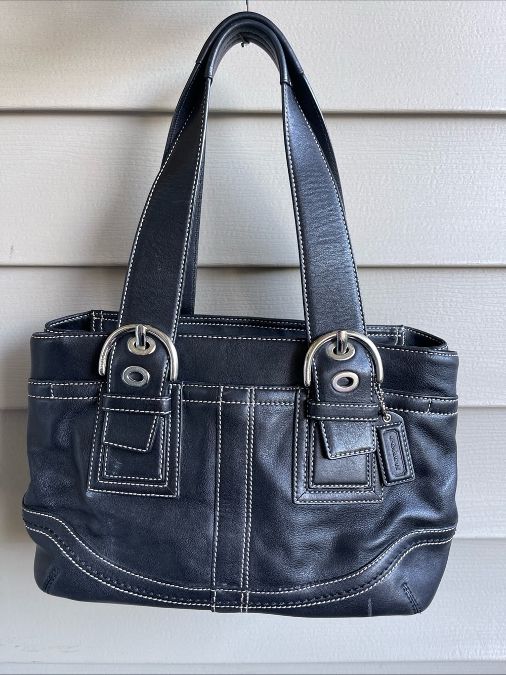 COACH Y2K Vintage Soho Leather Large Carryall Satchel Shoulder Bag Purse F10911